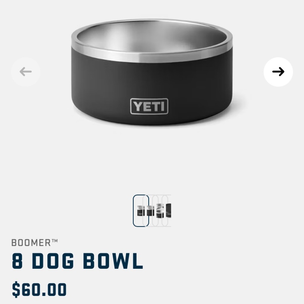 Yeti Boomer 8 Cup Dog Bowl New!